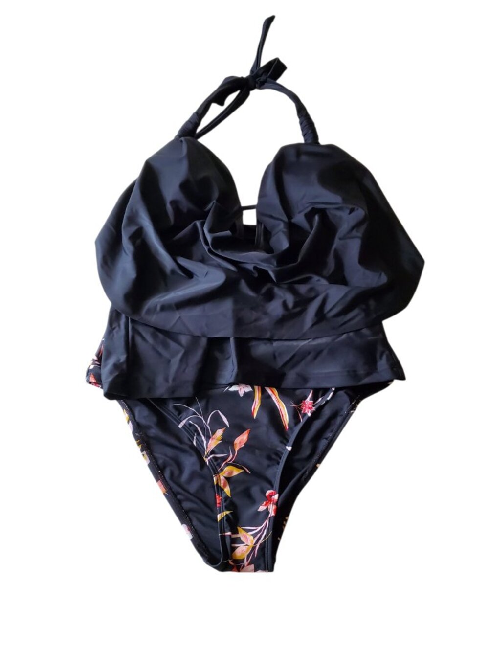 Cupshe Reverie Land Cowl Neck Tankini & Mid Rise Hipster Set Size Medium NWT